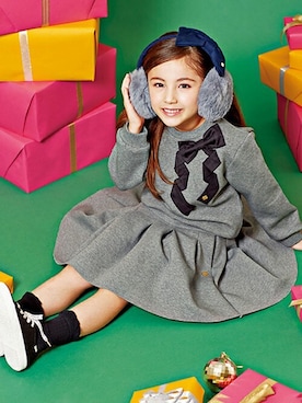 「kate spade new york kids（ケイトスペードニューヨーク）のアイテム（スカート）」を使った、Lovetoxicさん（キッズ・118cm）の冬コーディネート