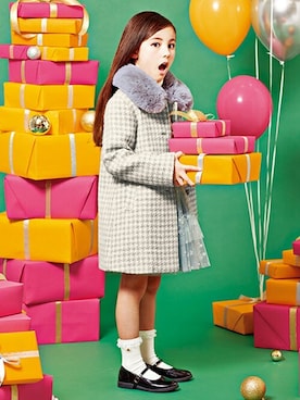 「kate spade new york kids（ケイトスペードニューヨーク）のアイテム（スカート）」を使った、Lovetoxicさん（キッズ・118cm）の冬コーディネート