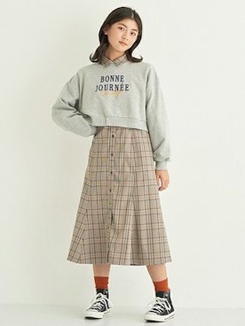 「pom ponette junior（ポンポネットジュニア）のアイテム」を使った、Lovetoxicさん（キッズ・159cm）の秋コーディネート