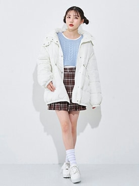 「ルーズソックス」｜「アイテム（ブルゾン）」を使った、Lovetoxicさん（キッズ・159cm）の冬コーディネート