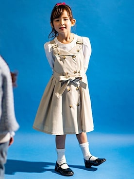 「kate spade new york kids（ケイトスペードニューヨーク）のアイテム（ワンピース/ドレス）」を使った、Lovetoxicさん（キッズ・118cm）の春コーディネート