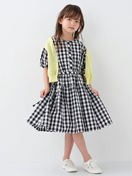 美品＊ケイトスペード＊ギンガムチェック柄ノースリーブワンピースドレス＊140 kate spade new york kids（ケイトスペードニューヨーク）の