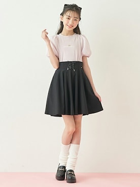 「サーキュラースカート」｜Lovetoxicさん（キッズ・156cm）の春コーディネート