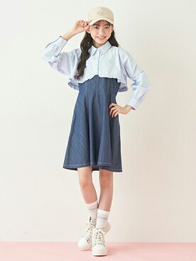 「キャミソール」｜「アイテム（アンサンブル）」を使った、Lovetoxicさん（キッズ・156cm）の春コーディネート