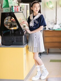 mezzo piano Junior（メゾピアノジュニア）の「ラップ2段プリーツ