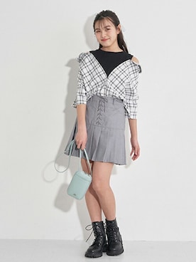 「LOVETOXIC（ラブトキシック）のアイテム」を使った、Lovetoxicさん（キッズ・155cm）の春コーディネート