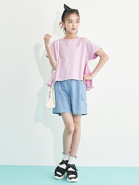 「ギャザー」｜Lovetoxicさん（キッズ・157cm）の夏コーディネート
