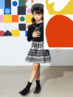 「kate spade new york kids（ケイトスペードニューヨーク）のアイテム（スカート）」を使った、Lovetoxicさん（キッズ・121cm）の冬コーディネート