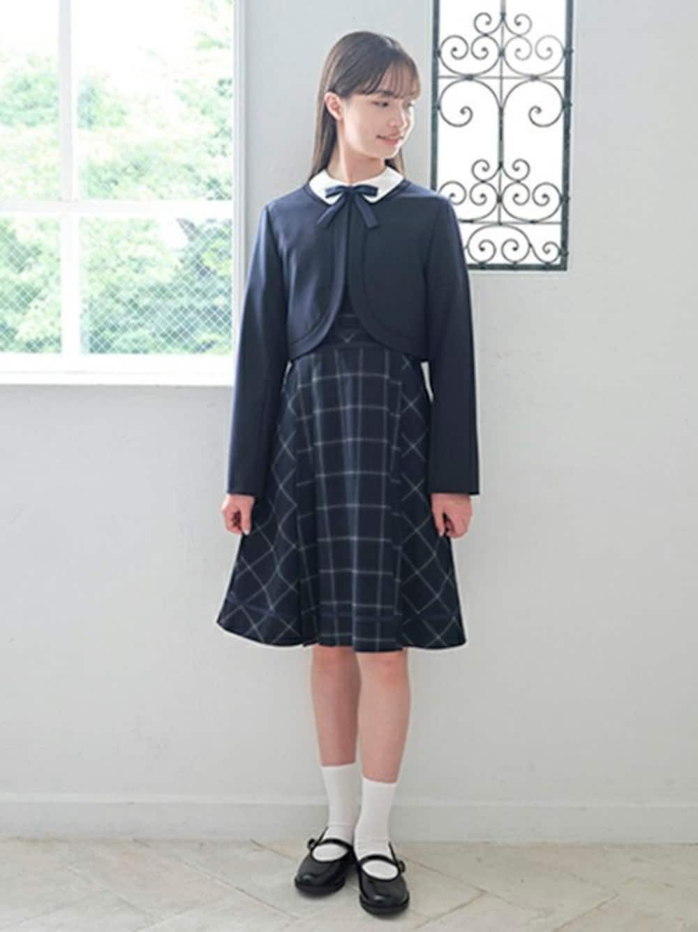 pom ponette junior（ポンポネットジュニア）の「＊白衿半袖ワンピース  