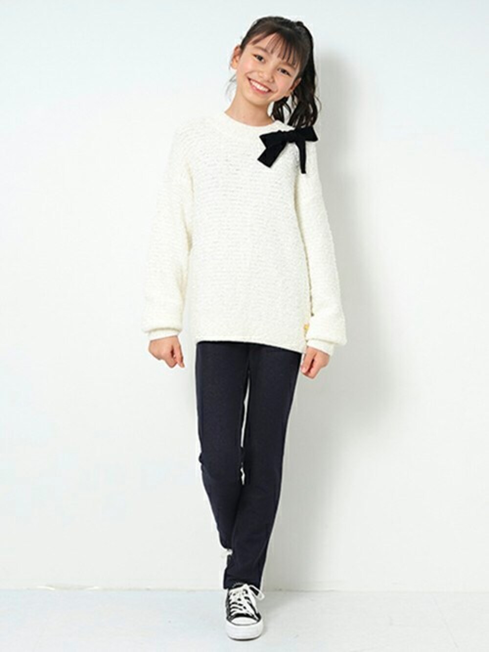 美品 KHAITE ケイト ウールニット ボーダー ホワイト ネイビー 薄手 L Yonetomi NEW BASIC（ヨネトミニューベーシック）WAVE COTTON