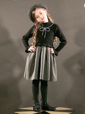「kate spade new york kids（ケイトスペードニューヨーク）のアイテム（ワンピース/ドレス）」を使った、Lovetoxicさん（キッズ・114cm）の冬コーディネート
