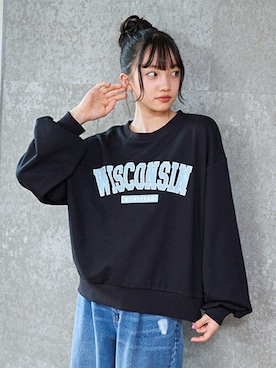 「袖ボリューム」｜「アイテム（スウェット）」を使った、Lovetoxicさん（キッズ・150cm）の冬コーディネート