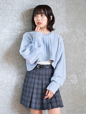 「ケーブルニット」｜Lovetoxicさん（キッズ・154cm）の秋コーディネート