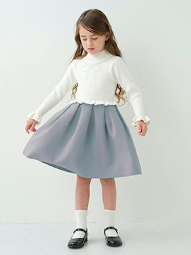 「kate spade new york kids（ケイトスペードニューヨーク）のアイテム（ワンピース/ドレス）」を使った、Lovetoxicさん（キッズ・118cm）の冬コーディネート