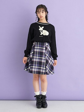 「チェック柄に恋してる」｜Lovetoxicさん（キッズ・151cm）の秋コーディネート