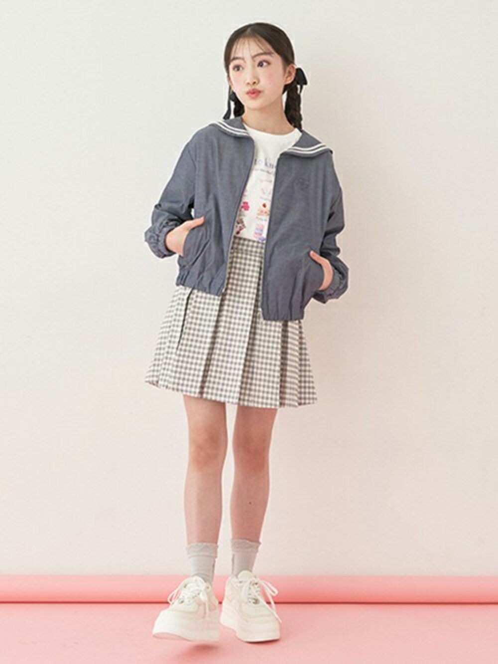 セーラーカラー　デニムジャケット Ou? by EDWIN】デニムセーラーカラージャケット | ブランシェス