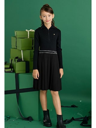 【ケイトスペード】140❤︎新品❤︎ ハーフジップワンピース 水色 定価18480円 ガールズ ハーフジップワンピース(140cm サックス): ジュニア