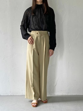 「CLEIO（クレイオ）のアイテム（スラックス）」を使った、Rinaさん（レディース・160cm）の春コーディネート