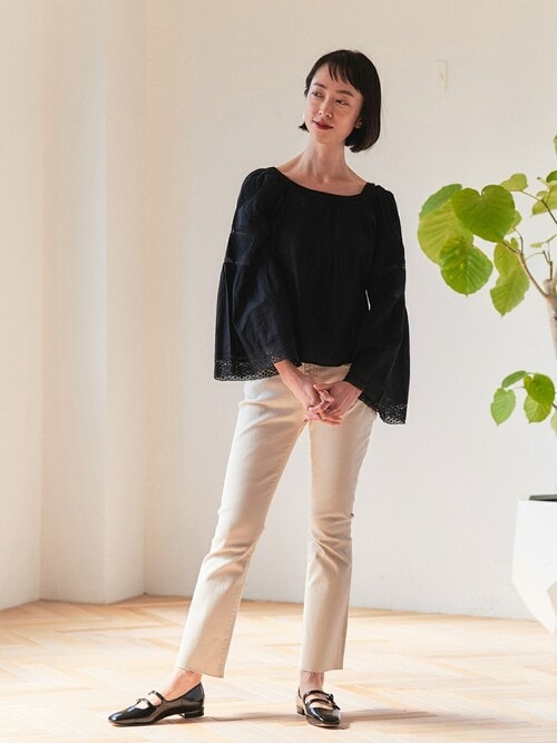 完売品　美品　22.5 LE TALON ルタロン　ワンストラップ　フラット ポインテッドワンストラップフラット（フラットシューズ）｜LE