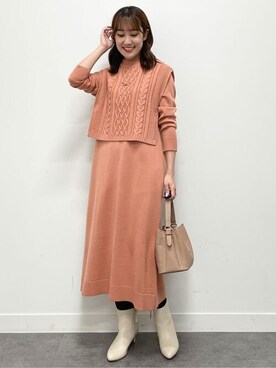 「Reflect（リフレクト）のアイテム（ワンピース/ドレス）」を使った、Reflectさん（レディース・157cm）の秋コーディネート