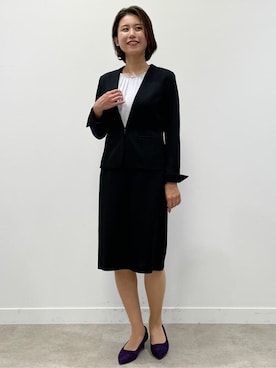 「Reflect（リフレクト）のアイテム（ノーカラージャケット）」を使った、Reflectさん（レディース・168cm）の秋コーディネート