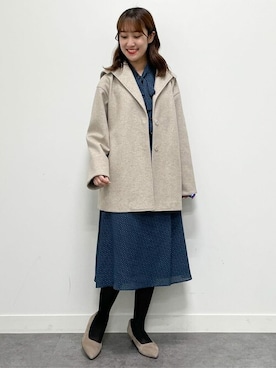 「Reflect（リフレクト）のアイテム（チェスターコート）」を使った、Reflectさん（レディース・157cm）の秋コーディネート
