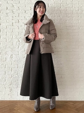 「Reflect（リフレクト）のアイテム（ダウンジャケット/コート）」を使った、Reflectさん（レディース・157cm）の冬コーディネート