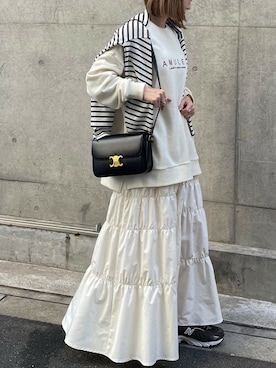 「ティアードスカート」｜yukikoさん（レディース・161cm）の冬コーディネート