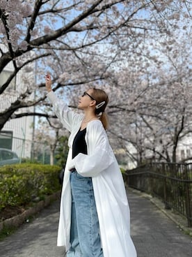 「リエディ」｜「アイテム（シャツワンピース）」を使った、yukikoさん（レディース・161cm）の春コーディネート