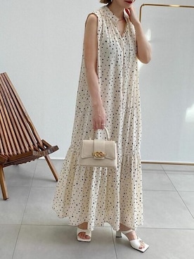 「Re:EDIT（リエディ）のアイテム（ワンピース）」を使った、yukikoさん（レディース・161cm）の春コーディネート