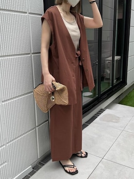 「リエディ」｜「アイテム（ノーカラージャケット）」を使った、yukikoさん（レディース・161cm）の夏コーディネート