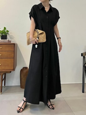 「リエディ」｜「アイテム（シャツワンピース）」を使った、yukikoさん（レディース・161cm）の夏コーディネート