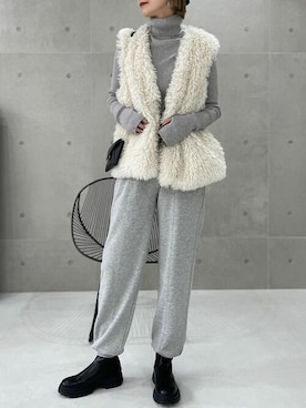 「MEISM（ミズム）の[販売枚数5万枚突破！]指穴リブニットタートルネックトップス（ニット/セーター）」を使った、yukikoさん（レディース・161cm）の秋コーディネート