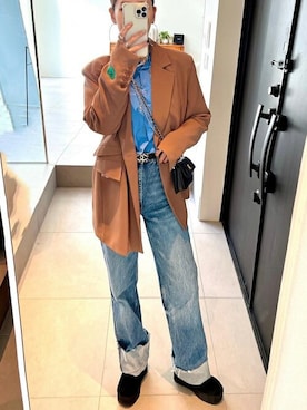 「Re:EDIT（リエディ）の[2023S/S COLLECTION][低身長サイズ有]コットンロールアップデニムパンツ」を使った、yukikoさんのコーディネート