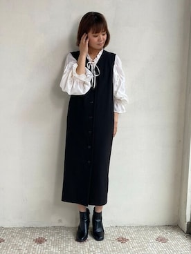 「EUCLAID（エウクレイド）のアイテム（ベスト）」を使った、EUCLAID Staffさん（レディース・167cm）の秋コーディネート