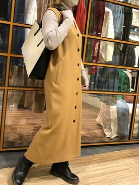 「EUCLAID（エウクレイド）のアイテム（ベスト）」を使った、EUCLAID Staffさん（レディース・152cm）の秋コーディネート