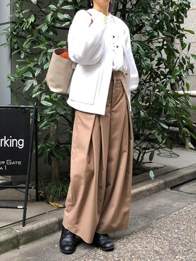 「EUCLAID（エウクレイド）のアイテム（テーラードジャケット）」を使った、EUCLAID Staffさん（レディース・160cm）の秋コーディネート