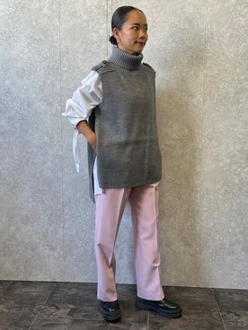 「EUCLAID（エウクレイド）のアイテム（ベスト）」を使った、EUCLAID Staffさん（レディース・160cm）の秋コーディネート