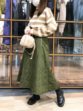「EUCLAID（エウクレイド）のアイテム（ニット/セーター）」を使った、EUCLAID Staffさん（レディース・158cm）の秋コーディネート