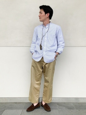 「IKE BEHAR（アイクベーハー）のアイテム」を使った、西口さん（メンズ・174cm）の春コーディネート