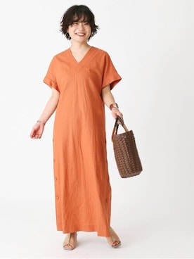 「Simplicite（サンプリシテ）のアイテム（ワンピース/ドレス）」を使った、O川さん（レディース・157cm）の夏コーディネート