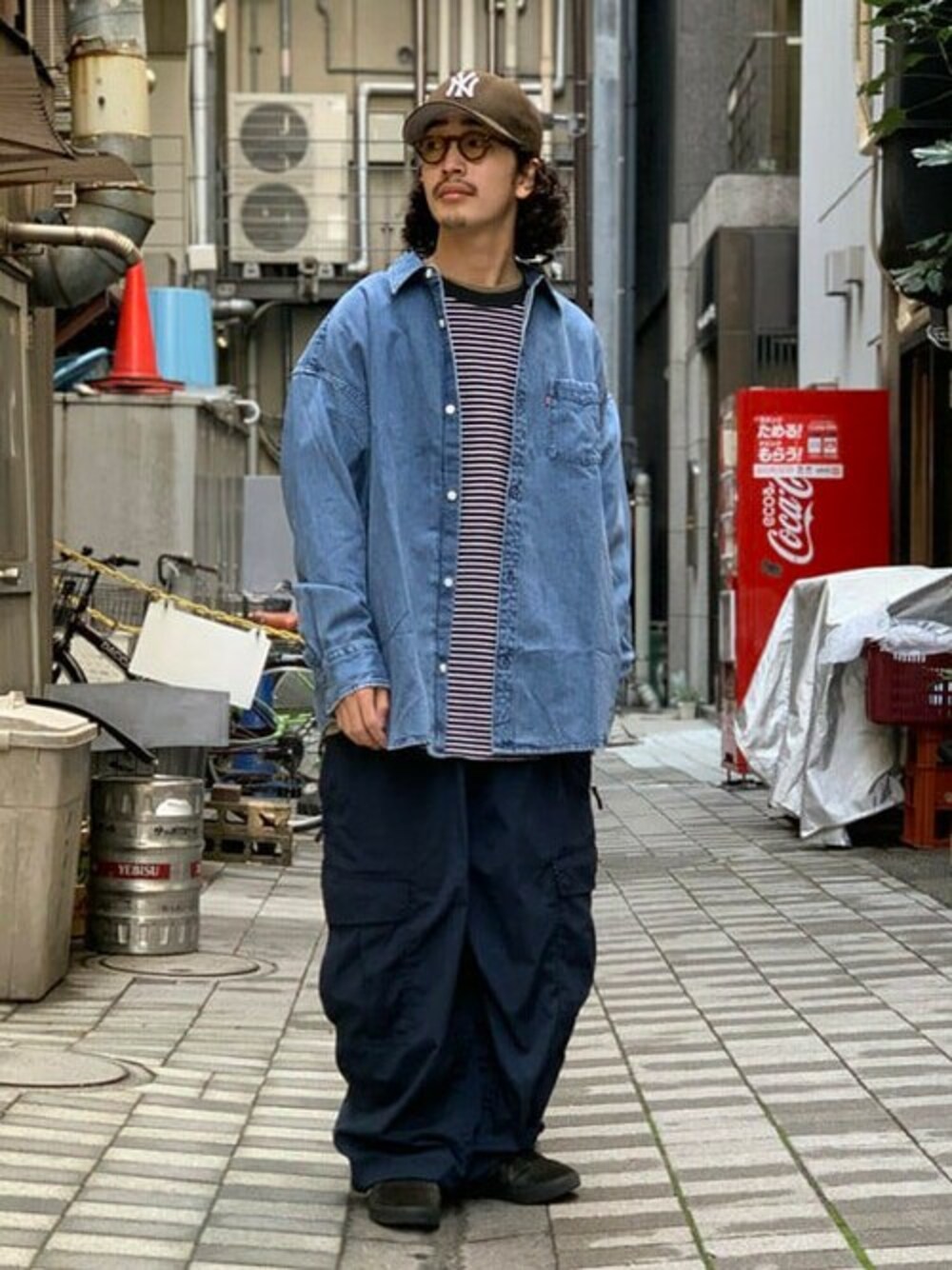 美品【LEVI'S／リーバイス】 THE SLOUCHY IPKT デニムシャツ クラシックウエスタンデニムシャツ(L 濃色): トップス｜Right-on