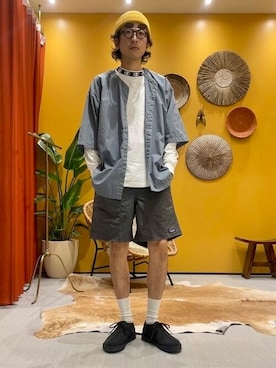 「patagonia」｜「アイテム（モカシン/デッキシューズ）」を使った、BEAMSさん（メンズ・175cm）の春コーディネート