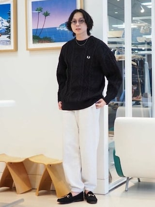 FRED PERRY BEAMS 別注 Cable Crewneck Knit 楽天市場】FRED PERRY * BEAMS / 別注 Cable Crewneck Knit BEAMS MEN