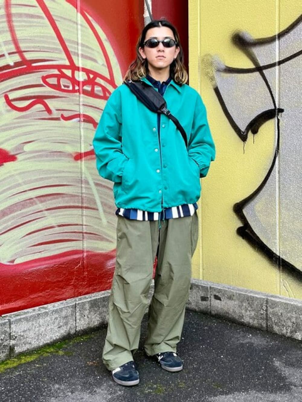 BEAMS / ワッシャー ナイロンジャンパー グリーン セットアップ