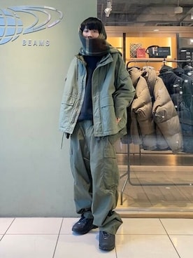 「BEAMS（ビームス）のアイテム（マフラー）」を使った、BEAMSさん（メンズ・168cm）の冬コーディネート