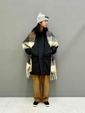 「BEAMS（ビームス）のアイテム（マフラー）」を使った、BEAMSさん（メンズ・182cm）の冬コーディネート