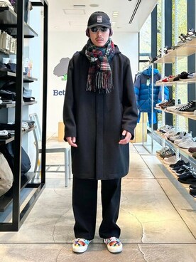 「BEAMS（ビームス）のアイテム（チェスターコート）」を使った、BEAMSさん（メンズ・173cm）の冬コーディネート