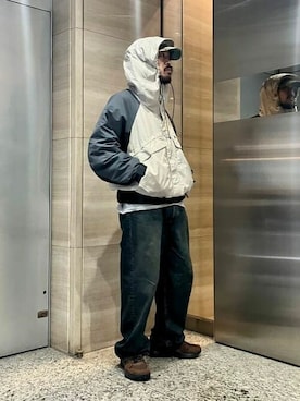 「BEAMS（ビームス）のアイテム（ナイロンジャケット）」を使った、BEAMSさん（メンズ・173cm）の冬コーディネート