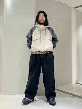 「BEAMS（ビームス）のアイテム（ナイロンジャケット）」を使った、BEAMSさん（メンズ・177cm）の冬コーディネート